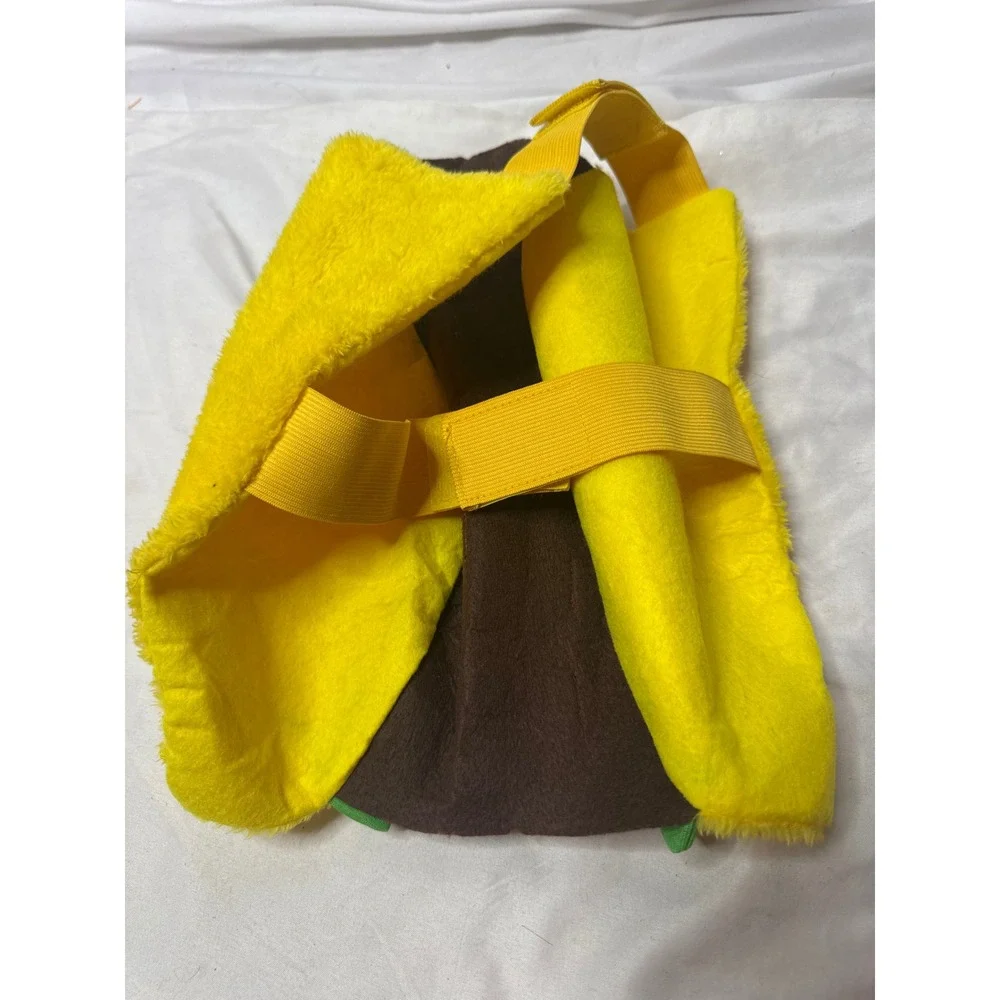 Yellow Plush Taco Pet Costume with Adjustable Straps Halloween Fun Outfit